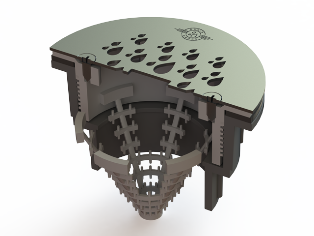 Drain Drops assembly cutaway view